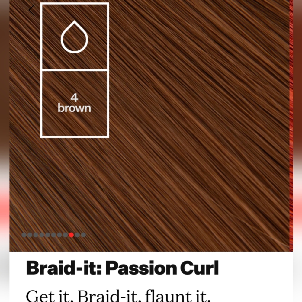 Ruka brand hair. Biodegradable hair for braiding, color brown 4.